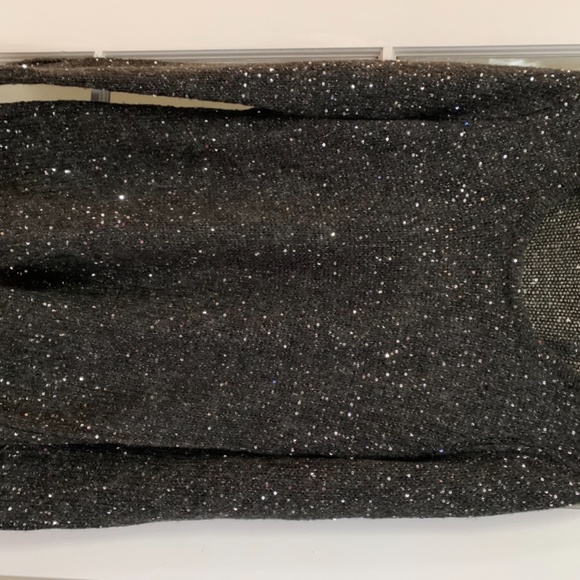 Victor Alfaro Sequin sweater charcoal Gray detachable cowl size Large - Picture 3 of 10